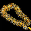 Natural Citrine Gemstone Beads | 12x7-12x8mm Drop Briolette Cut 74 Pcs 275 Carats | Amber Yellow VVS Clarity | 9 inch Large Faceted Teardrop Strand Necklace Making