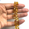 Citrine Gemstone Beads 8x6-7x5mm Briolette Cut Drop Golden Citrine Color FL Clarity Strands for Jewelry Making