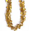 Natural Citrine Gemstone Beads | 8x6-9x6mm Teardrop Briolette Cut 80 Pcs 136 Carats | Amber Yellow VVS1 Clarity | 7.4 inch November Birthstone Jewelry Making Strand