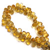 Citrine Gemstone Beads 9x6-8x6mm Briolette Cut Drop Golden Citrine Color FL Clarity Strands for Jewelry Making