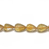 Natural Citrine Gemstone Beads 9x6mm Briolette Cut Drop Amber Yellow Color VVS Clarity Strands for Jewelry Making