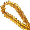 Natural Citrine Gemstone Beads | 9x5mm Drop Briolette Cut 83 Pcs 103 Carats | Madeira VVS Clarity | 8.25 inch Drilled Strand for Jewelry Making Supplies