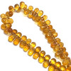 Natural Citrine Gemstone Beads | 9x6–10x6mm Drop Briolette Cut 73 Pcs 128 Carats | Madeira VVS Clarity | 8.25 inch November Birthstone Strand for Jewelry Making Supplies
