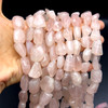 Rose Quartz Beads Strand 24x12-14x9 mm Tumble Plain Cut SI Clarity Baby Rose Pink Color Birthstone Jewelry Making