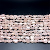 Rose Quartz Beads Strand 24x12-14x9 mm Tumble Plain Cut SI Clarity Baby Rose Pink Color Birthstone Jewelry Making