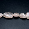 Rose Quartz Beads Strand 24x12-14x9 mm Tumble Plain Cut SI Clarity Baby Rose Pink Color Birthstone Jewelry Making