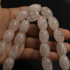 Natural Rose Quartz Gemstone Balloon Plain Smooth 17x12-19x13mm Drilled 490 Carats | Pale Pink Color | 16 Inch Bead Strand for Jewelry Making