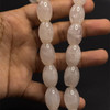 Natural Rose Quartz Gemstone Balloon Plain Smooth 17x12-19x13mm Drilled 490 Carats | Pale Pink Color | 16 Inch Bead Strand for Jewelry Making