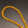 Glass Beads Strand 6.00 mm Ball Facet Cut Orange Color VS Clarity Handmade Jewelry Making