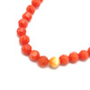 Glass Beads Strand 6.00 mm Ball Facet Cut VS Clarity Dark Orange Color Handmade Jewelry Making