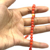 Glass Beads Strand 6.00 mm Ball Facet Cut VS Clarity Dark Orange Color Handmade Jewelry Making