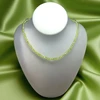 Natural Peridot Ball Plain Beads Semiprecious Gems Necklace