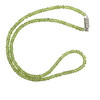 Natural Peridot Necklace Rondelle Facet Cut Beads Semiprecious Gemstone
