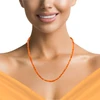 Natural Carnelian Rondelle Facet Cut Beads Gemstone Necklace