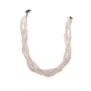 Natural Rose Quartz Rondelle Twisted Beads Gemstone Bracelet