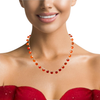 Natural Carnelian Heart Briolette Cut Beads Gemstone Necklace