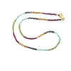 Natural Multi Semiprecious Rondelle Faceted Beads Necklace