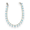 Natural Sky Blue Topaz Drop Briolette Cut Beads Semiprecious Bracelet