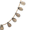 Natural Smoky Quartz Drop Briolette Cut Beads Semiprecious Necklace