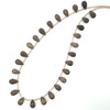 Natural Smoky Quartz Drop Briolette Cut Beads Semiprecious Necklace