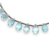 Natural Sky Blue Topaz Drop Briolette Cut Semiprecious Beads Bracelet