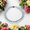 Natural Sky Blue Topaz Drop Briolette Cut Semiprecious Beads Bracelet
