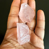Natural Rose Quartz Rough 195.23 Carats 2 Piece 5A Quality For Healing Uncut Raw Gemstone