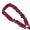 Natural African Ruby Briolette Faceted Heart Beads | 7mm | 62 Pcs 121 Carats | Scarlet Red | VS Clarity | 8.5 Inch Precious Gemstone Jewelry Making