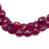 Natural Ruby 7mm Heart Briolette Facet Cut VVS Clarity Scarlet Color Precious Gemstone Beads