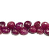 Natural Ruby 7mm Heart Briolette Facet Cut Scarlet Color VVS Clarity Loose Precious Gemstone Beads