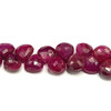 Natural Ruby 7mm Heart Briolette Facet Cut VVS Clarity Scarlet Color July Birthstone Gemstone Beads
