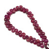 Natural African Ruby Briolette Faceted Heart Beads | 7mm | 62 Pcs 115 Carats | Deep Scarlet Red | VVS Clarity | 8.9 Inch Precious Gemstone Jewelry Making