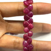 Natural Ruby Beads 7mm Heart Briolette Facet Cut VVS Clarity Scarlet Color Loose Gemstone