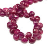Natural Ruby 7mm Heart Briolette Facet Cut VVS Clarity Scarlet Color Loose Precious Gemstone Beads