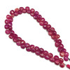 Natural African Ruby Briolette Faceted Heart Beads | 7mm | 66 Pcs 123 Carats | Hot Pink | SI1 Clarity | 9.6 Inch Precious Gemstone Jewelry Making