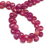 Natural Ruby 7mm Heart Hot Pink Color Briolette Facet Cut VS Clarity Loose Precious Gemstone Beads