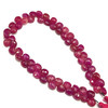 Natural African Ruby Briolette Faceted Heart Beads | 7mm | 63 Pcs 121 Carats | Hot Pink | SI1 Clarity | 9.2 Inch Precious Gemstone Jewelry Making