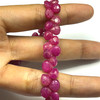 Natural Ruby Heart Briolette Facet Cut 7mm  VS Clarity Hot Pink Color Loose Precious Gemstone Beads