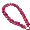 Natural African Ruby Briolette Faceted Heart Beads | 7mm | 67 Pcs 128 Carats | Hot Pink | SI1 Clarity | 9.5 Inch Precious Gemstone Jewelry Making