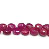 Natural Ruby 7mm Briolette Facet Cut Heart VS Clarity Hot Pink Color Loose Precious Gemstone Beads