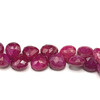 Natural Ruby 7mm Heart VS Clarity Briolette Facet Cut Carmine Color Loose Precious Gemstone Beads