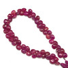 Natural African Ruby Heart Briolette Beads | 7mm | 61 Pcs 102 Carats | Carmine Red | SI1 Clarity | 8.5 Inch Precious Gemstone for Fine Jewelry Making