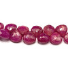Natural Ruby 7mm VS Clarity Heart Briolette Facet Cut Carmine Color Loose Precious Gemstone Beads