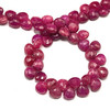 Natural Ruby 7mm Heart Briolette Facet Cut VS-Clarity Carmine Color Loose Precious Gemstone Beads