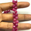 Natural Ruby 7mm Heart Briolette Facet Cut VS Clarity Hot Pink Color Loose Precious Gemstone Beads.