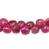 Natural Ruby-7mm Heart Briolette Facet Cut VS Clarity Hot Pink Color Loose Precious Gemstone Beads