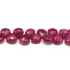 Natural Ruby 7mm Heart Briolette Facet Cut VS-Clarity Hot Pink Color Loose Precious Gemstone Beads