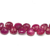Natural Ruby 7mm Heart Briolette Facet Cut VS Clarity Hot Pink Color Loose Precious Gemstone Beads