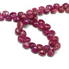 Natural Ruby 7mm Heart Carmine Color Briolette Facet Cut VS Clarity Loose Precious Gemstone Beads
