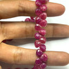 Natural Ruby 7mm Heart Briolette Facet Cut VS Clarity Carmine Color Gemstone Precious Beads